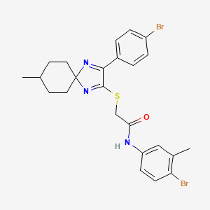 molecular formula C24H25Br2N3OS B2430143 N-(4-BROMO-3-METHYLPHENYL)-2-{[3-(4-BROMOPHENYL)-8-METHYL-1,4-DIAZASPIRO[4.5]DECA-1,3-DIEN-2-YL]SULFANYL}ACETAMIDE CAS No. 899932-89-9
