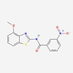 molecular formula C15H11N3O4S B2430166 N-(4-Methoxy-1,3-benzothiazol-2-yl)-3-nitrobenzamide CAS No. 301858-92-4