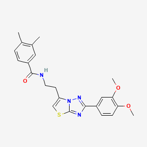 molecular formula C23H24N4O3S B2430178 N-(2-(2-(3,4-dimethoxyphenyl)thiazolo[3,2-b][1,2,4]triazol-6-yl)ethyl)-3,4-dimethylbenzamide CAS No. 894048-41-0