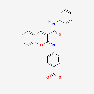 molecular formula C25H20N2O4 B2430185 methyl 4-({(2Z)-3-[(2-methylphenyl)carbamoyl]-2H-chromen-2-ylidene}amino)benzoate CAS No. 1327184-55-3