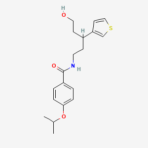 molecular formula C19H25NO3S B2430203 N-(5-hydroxy-3-(thiophen-3-yl)pentyl)-4-isopropoxybenzamide CAS No. 2034329-36-5