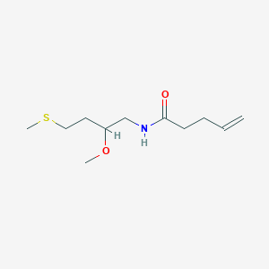 molecular formula C11H21NO2S B2430242 N-(2-Methoxy-4-methylsulfanylbutyl)pent-4-enamide CAS No. 2309752-51-8