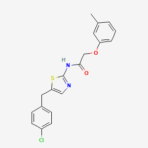 molecular formula C19H17ClN2O2S B2430289 N-{5-[(4-Chlorophenyl)methyl]-1,3-thiazol-2-YL}-2-(3-methylphenoxy)acetamide CAS No. 301176-12-5