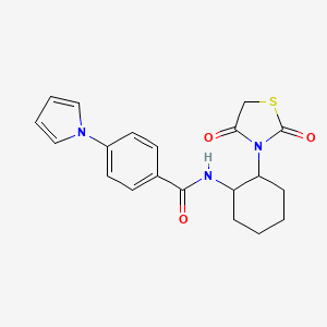 molecular formula C20H21N3O3S B2430295 N-(2-(2,4-dioxothiazolidin-3-yl)cyclohexyl)-4-(1H-pyrrol-1-yl)benzamide CAS No. 1207019-89-3