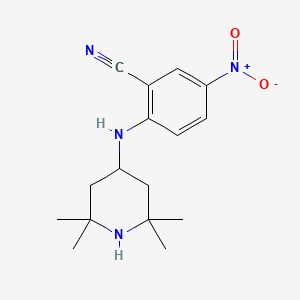molecular formula C16H22N4O2 B2430314 5-Nitro-2-[(2,2,6,6-tetramethylpiperidin-4-yl)amino]benzonitrile CAS No. 945367-14-6
