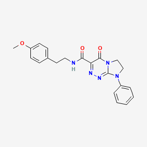 molecular formula C21H21N5O3 B2430316 N-(4-methoxyphenethyl)-4-oxo-8-phenyl-4,6,7,8-tetrahydroimidazo[2,1-c][1,2,4]triazine-3-carboxamide CAS No. 946279-12-5