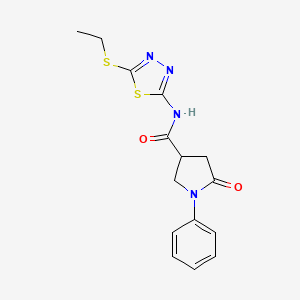 N-[5-(ethylsulfanyl)-1,3,4-thiadiazol-2-yl]-5-oxo-1-phenylpyrrolidine-3-carboxamide