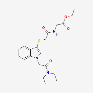 ethyl 2-(2-((1-(2-(diethylamino)-2-oxoethyl)-1H-indol-3-yl)thio)acetamido)acetate
