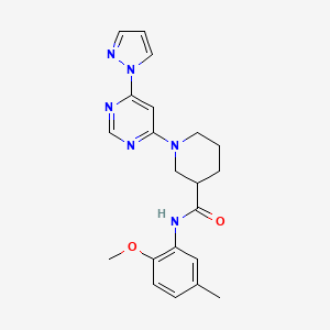 1-(6-(1H-pyrazol-1-yl)pyrimidin-4-yl)-N-(2-methoxy-5-methylphenyl)piperidine-3-carboxamide