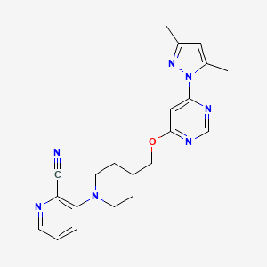 3-[4-[[6-(3,5-Dimethylpyrazol-1-yl)pyrimidin-4-yl]oxymethyl]piperidin-1-yl]pyridine-2-carbonitrile