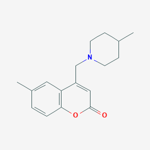 6-methyl-4-((4-methylpiperidin-1-yl)methyl)-2H-chromen-2-one