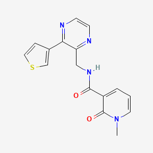 1-methyl-2-oxo-N-((3-(thiophen-3-yl)pyrazin-2-yl)methyl)-1,2-dihydropyridine-3-carboxamide