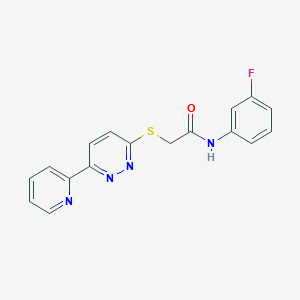 N-(3-fluorophenyl)-2-[(6-pyridin-2-ylpyridazin-3-yl)thio]acetamide