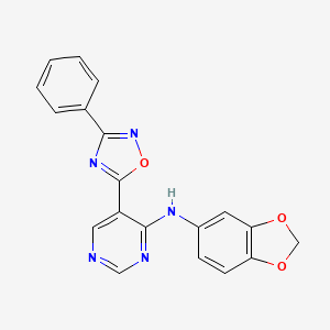 N-1,3-benzodioxol-5-yl-5-(3-phenyl-1,2,4-oxadiazol-5-yl)pyrimidin-4-amine