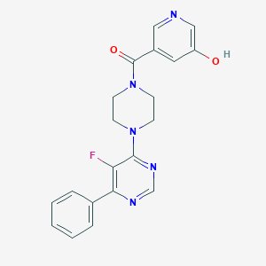 [4-(5-Fluoro-6-phenylpyrimidin-4-yl)piperazin-1-yl]-(5-hydroxypyridin-3-yl)methanone