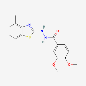 B2430406 3,4-dimethoxy-N'-(4-methyl-1,3-benzothiazol-2-yl)benzohydrazide CAS No. 851977-94-1