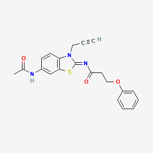 (Z)-N-(6-acetamido-3-(prop-2-yn-1-yl)benzo[d]thiazol-2(3H)-ylidene)-3-phenoxypropanamide