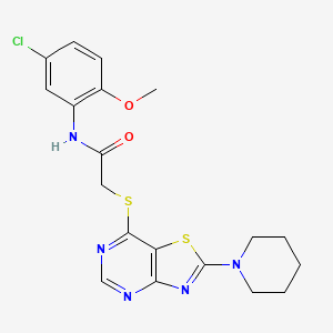N-(5-chloro-2-methoxyphenyl)-2-((2-(piperidin-1-yl)thiazolo[4,5-d]pyrimidin-7-yl)thio)acetamide