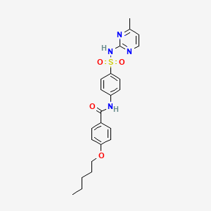 molecular formula C23H26N4O4S B2430411 N-{4-[(4-methylpyrimidin-2-yl)sulfamoyl]phenyl}-4-(pentyloxy)benzamide CAS No. 457651-73-9