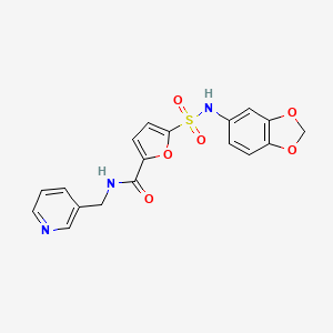 5-(N-(benzo[d][1,3]dioxol-5-yl)sulfamoyl)-N-(pyridin-3-ylmethyl)furan-2-carboxamide