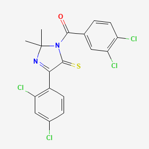 1-(3,4-dichlorobenzoyl)-4-(2,4-dichlorophenyl)-2,2-dimethyl-2,5-dihydro-1H-imidazole-5-thione
