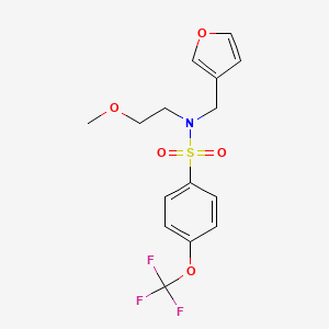 molecular formula C15H16F3NO5S B2430416 N-(furan-3-ylmethyl)-N-(2-methoxyethyl)-4-(trifluoromethoxy)benzenesulfonamide CAS No. 1421494-15-6