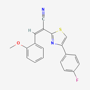 molecular formula C19H13FN2OS B2430419 (Z)-2-(4-(4-fluorophenyl)thiazol-2-yl)-3-(2-methoxyphenyl)acrylonitrile CAS No. 476668-95-8