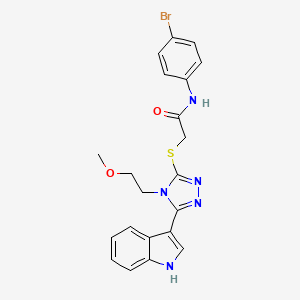 2-((5-(1H-indol-3-yl)-4-(2-methoxyethyl)-4H-1,2,4-triazol-3-yl)thio)-N-(4-bromophenyl)acetamide