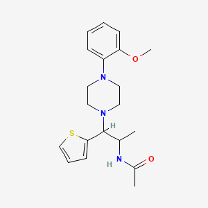 molecular formula C20H27N3O2S B2430427 N-(1-(4-(2-methoxyphenyl)piperazin-1-yl)-1-(thiophen-2-yl)propan-2-yl)acetamide CAS No. 887206-62-4