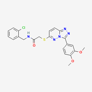 molecular formula C22H20ClN5O3S B2430454 N-(2-chlorobenzyl)-2-((3-(3,4-dimethoxyphenyl)-[1,2,4]triazolo[4,3-b]pyridazin-6-yl)thio)acetamide CAS No. 852437-74-2