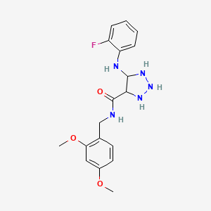 N-[(2,4-dimethoxyphenyl)methyl]-5-[(2-fluorophenyl)amino]-1H-1,2,3-triazole-4-carboxamide
