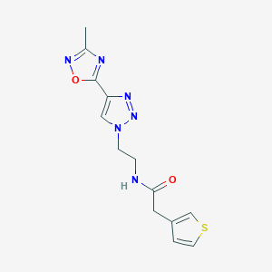 N-(2-(4-(3-methyl-1,2,4-oxadiazol-5-yl)-1H-1,2,3-triazol-1-yl)ethyl)-2-(thiophen-3-yl)acetamide