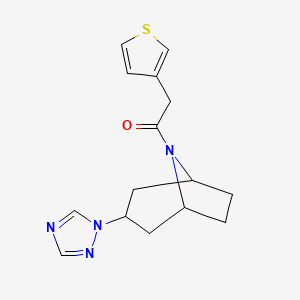 1-((1R,5S)-3-(1H-1,2,4-triazol-1-yl)-8-azabicyclo[3.2.1]octan-8-yl)-2-(thiophen-3-yl)ethan-1-one