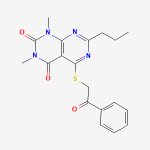 1,3-Dimethyl-5-phenacylsulfanyl-7-propylpyrimido[4,5-d]pyrimidine-2,4-dione