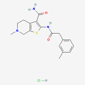 6-Methyl-2-(2-(m-tolyl)acetamido)-4,5,6,7-tetrahydrothieno[2,3-c]pyridine-3-carboxamide hydrochloride