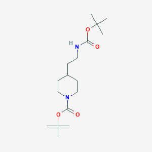 molecular formula C17H32N2O4 B2430496 tert-Butyl 4-(2-{[(tert-butoxy)carbonyl]amino}ethyl)piperidine-1-carboxylate CAS No. 292135-37-6