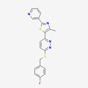 5-(6-((4-Fluorobenzyl)thio)pyridazin-3-yl)-4-methyl-2-(pyridin-3-yl)thiazole