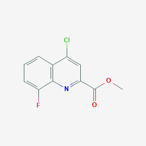 molecular formula C11H6ClFNO2- B2430515 4-Chloro-8-fluoro-3-methylquinoline-2-carboxylate CAS No. 219949-90-3