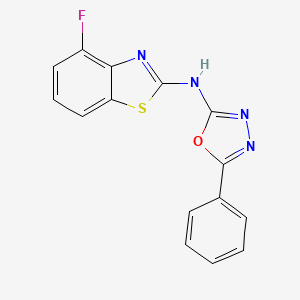 molecular formula C15H9FN4OS B2430516 N-(4-fluoro-1,3-benzothiazol-2-yl)-5-phenyl-1,3,4-oxadiazol-2-amine 