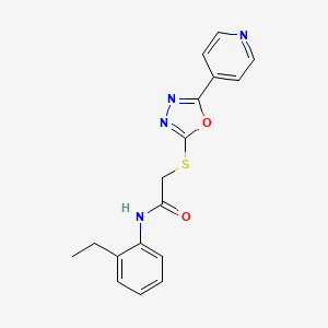 molecular formula C17H16N4O2S B2430540 N-(2-ethylphenyl)-2-{[5-(pyridin-4-yl)-1,3,4-oxadiazol-2-yl]sulfanyl}acetamide CAS No. 892428-69-2