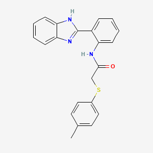 molecular formula C22H19N3OS B2430572 N-(2-(1H-benzo[d]imidazol-2-yl)phenyl)-2-(p-tolylthio)acetamide CAS No. 896017-88-2