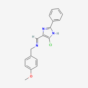 molecular formula C18H16ClN3O B2430573 N-[(5-chloro-2-phenyl-1H-imidazol-4-yl)methylene](4-methoxyphenyl)methanamine CAS No. 338392-68-0