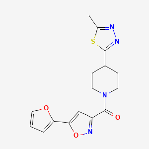 (5-(Furan-2-yl)isoxazol-3-yl)(4-(5-methyl-1,3,4-thiadiazol-2-yl)piperidin-1-yl)methanone