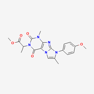 methyl 2-(8-(4-methoxyphenyl)-1,7-dimethyl-2,4-dioxo-1H-imidazo[2,1-f]purin-3(2H,4H,8H)-yl)propanoate