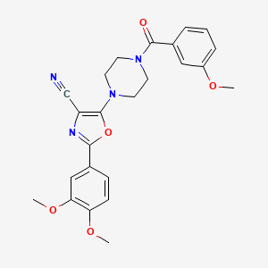2-(3,4-Dimethoxyphenyl)-5-(4-(3-methoxybenzoyl)piperazin-1-yl)oxazole-4-carbonitrile