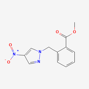 molecular formula C12H11N3O4 B2430611 methyl 2-[(4-nitro-1H-pyrazol-1-yl)methyl]benzoate CAS No. 1005612-69-0