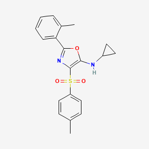 molecular formula C20H20N2O3S B2430620 N-cyclopropyl-2-(o-tolyl)-4-tosyloxazol-5-amine CAS No. 862761-01-1