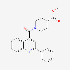 molecular formula C23H22N2O3 B2430622 Methyl 1-(2-phenylquinoline-4-carbonyl)piperidine-4-carboxylate CAS No. 349440-98-8