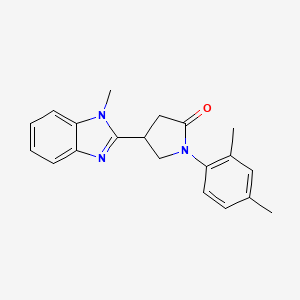 molecular formula C20H21N3O B2430628 1-(2,4-dimethylphenyl)-4-(1-methyl-1H-1,3-benzodiazol-2-yl)pyrrolidin-2-one CAS No. 500266-57-9