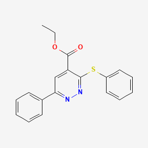 molecular formula C19H16N2O2S B2430652 Ethyl 6-phenyl-3-(phenylsulfanyl)-4-pyridazinecarboxylate CAS No. 338752-93-5